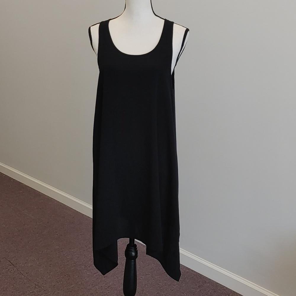 Leith Solid Black Sleeveless Dress Womens Medium